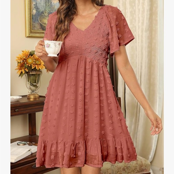 Pink Smocked Ruffle Dress - Picture 3 of 5